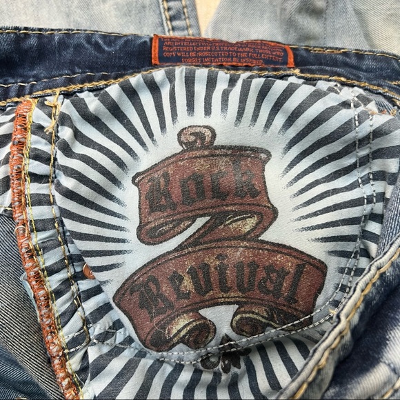 Rock Revival Chester Relaxed Straight Leg Jeans Distressed Size 32 waist - Picture 7 of 16